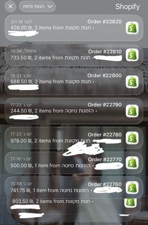 התראת הזמנה אמיתית 3